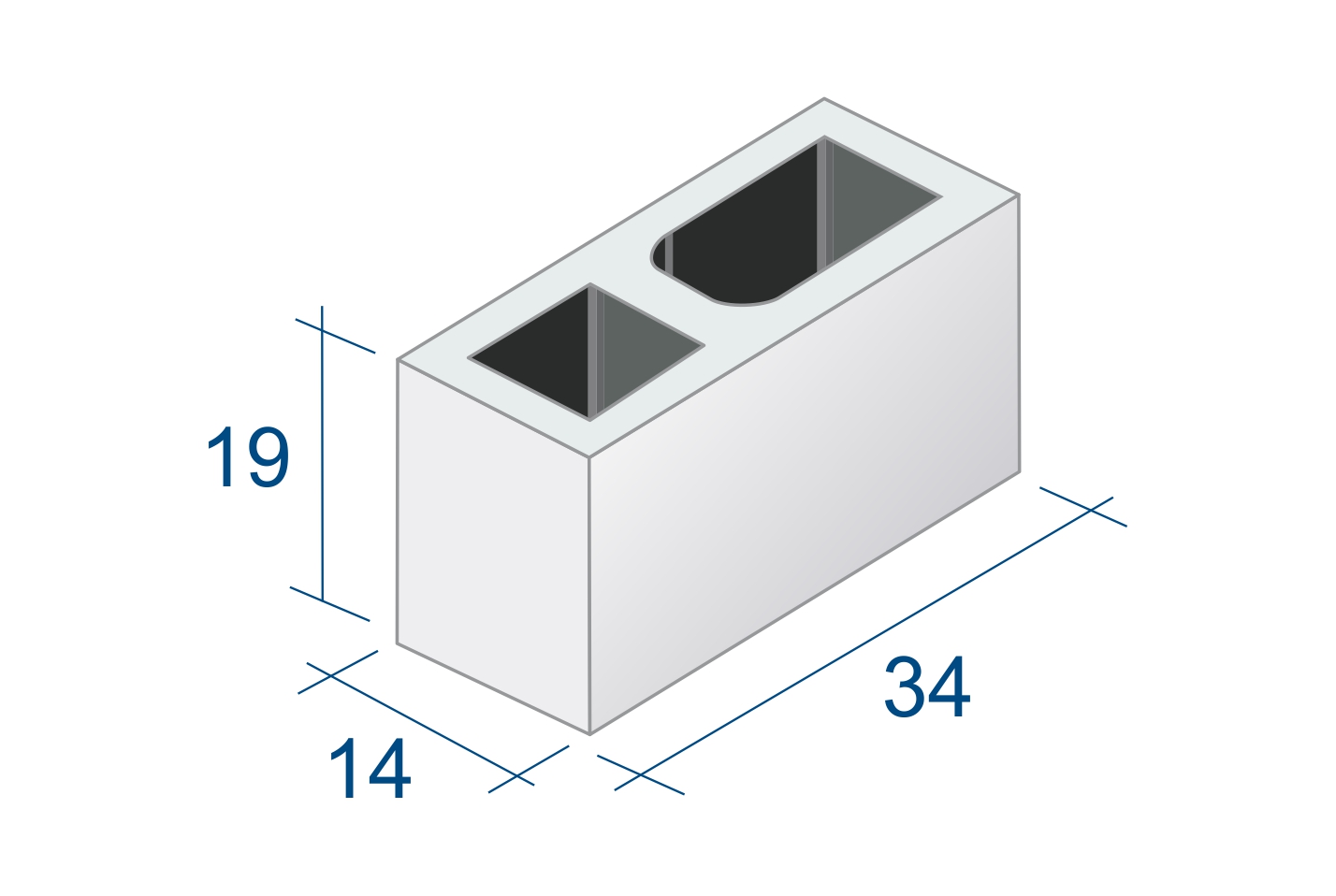 Bloque de hormigon  19x14x34 